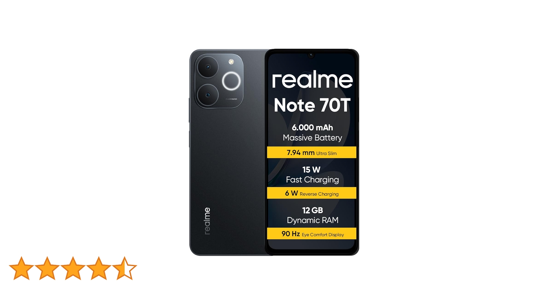 realme Note 70T Smartphone 4+64 GB, 6.000 mAh Akku, 15 W